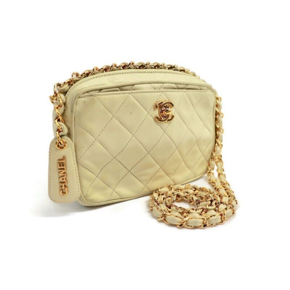 CHANEL - Calfskin Leather Quilted Crossbody CAMERA BAG w/CoA & Authenticity Card